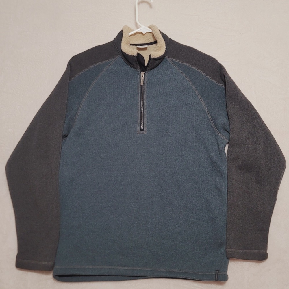 Columbia Men's Sweater Size M Medium Blue Gray Quarter Zip Pullover Knit - Picture 1 of 9